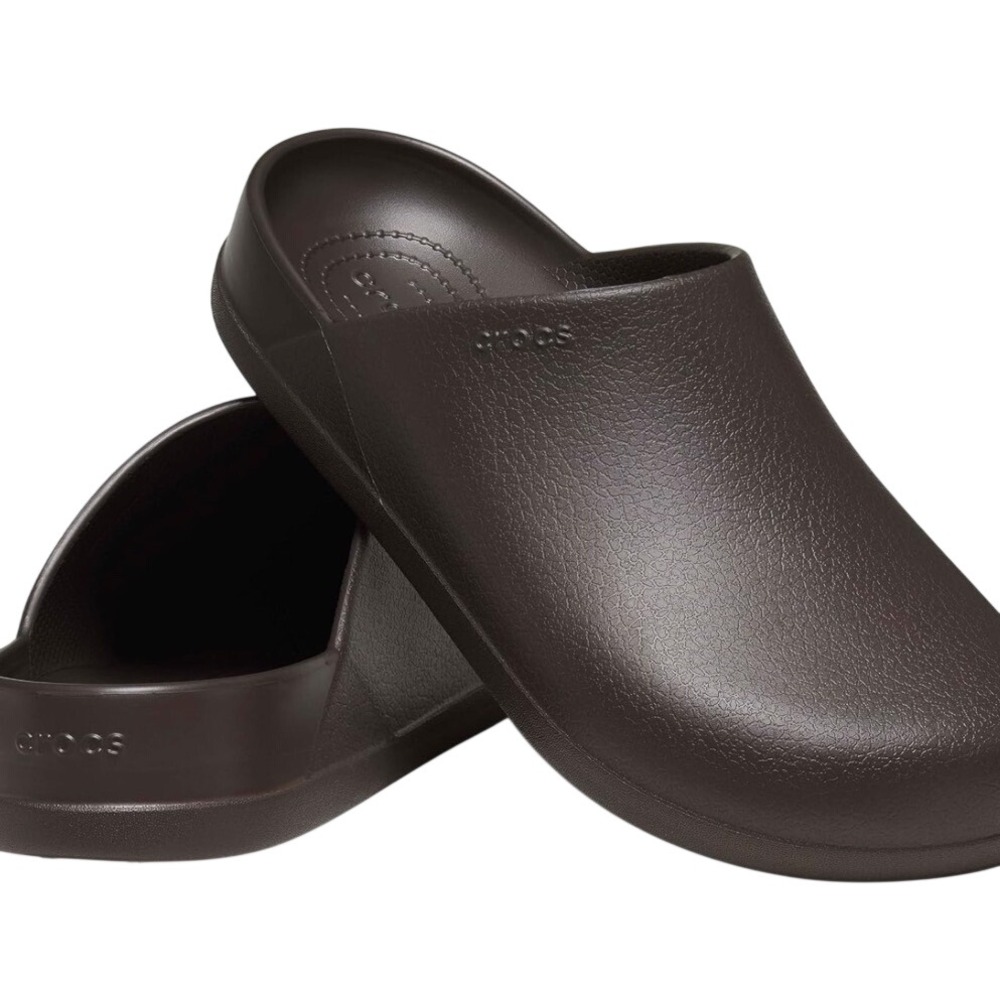 Crocs Dylan Espresso Brown Leather Clog Mules Men's Size 4 Women's Size 6
